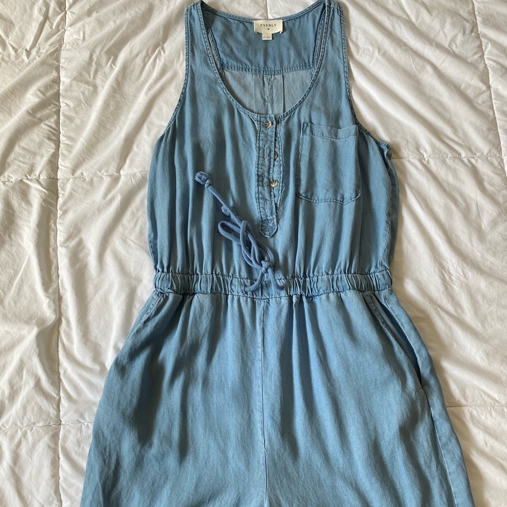 Medium Everly Light-Wash Denim Romper